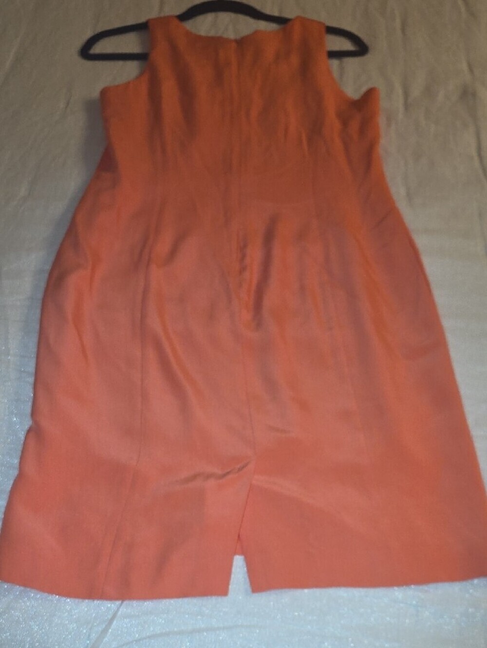 Silk Apart Impressions  Elegant Coral Sleeveless V-Neck Midi Dress Size 8